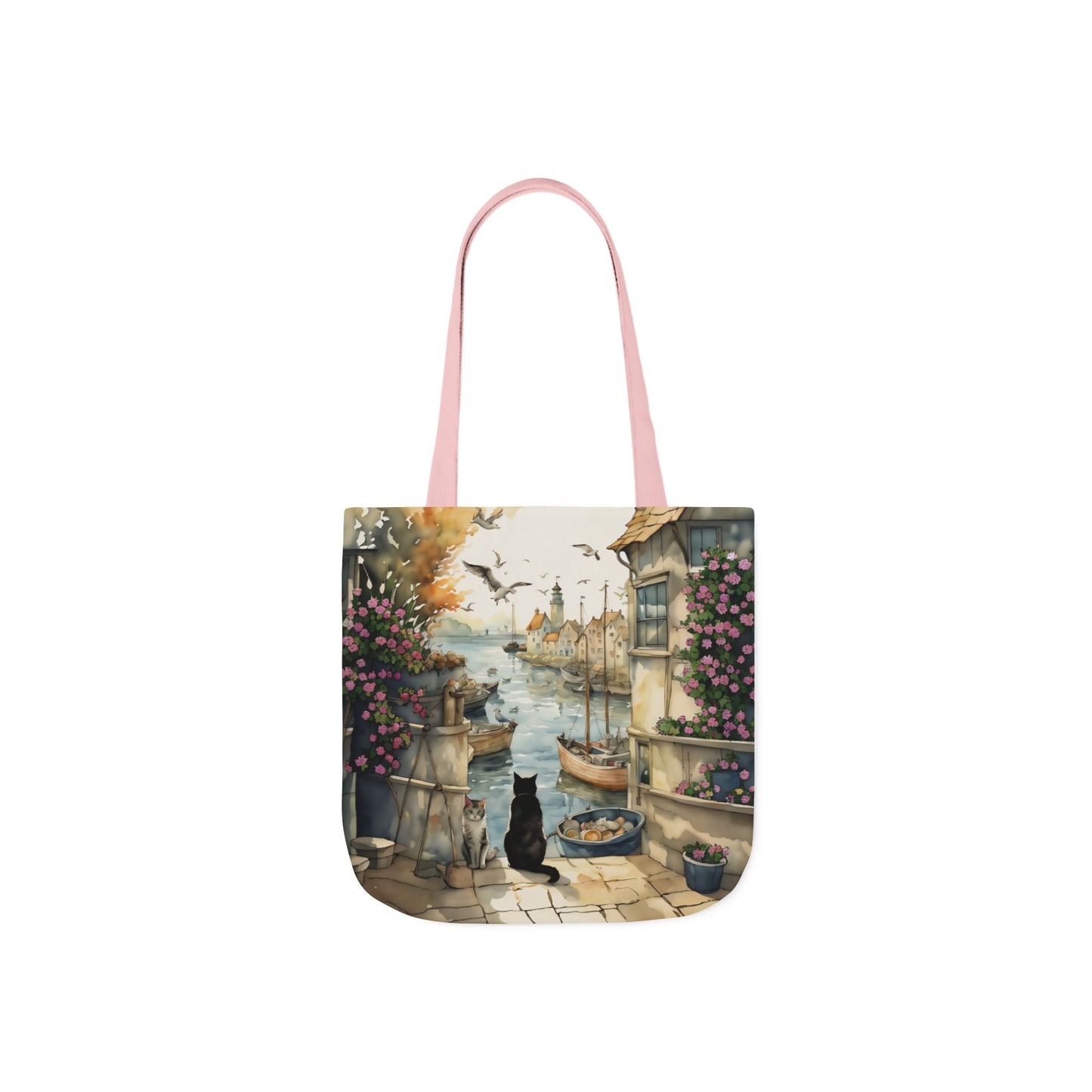 Harbour Cats by  FairyHill Studio - Canvas Tote Bag - Perfect for Beach Days, Eco-Friendly Shopping, and Summer Fun!