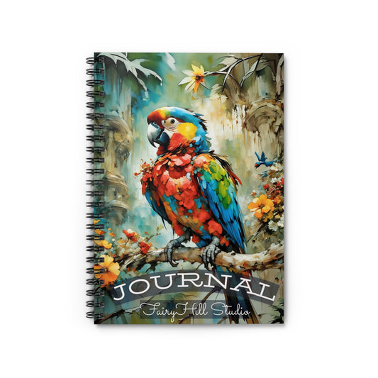Spiral Notebook Parrot Art Ruled Line