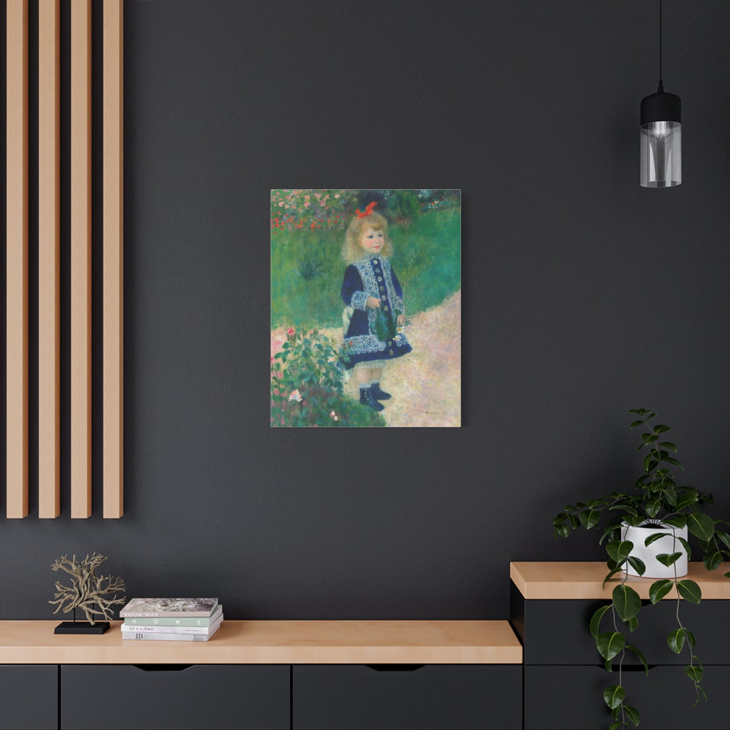 Canvas Art -  A Girl with a Watering Can, 1876 Auguste Renoir (artist) French, 1841 - 1919 , Stretched Matte 1 25"