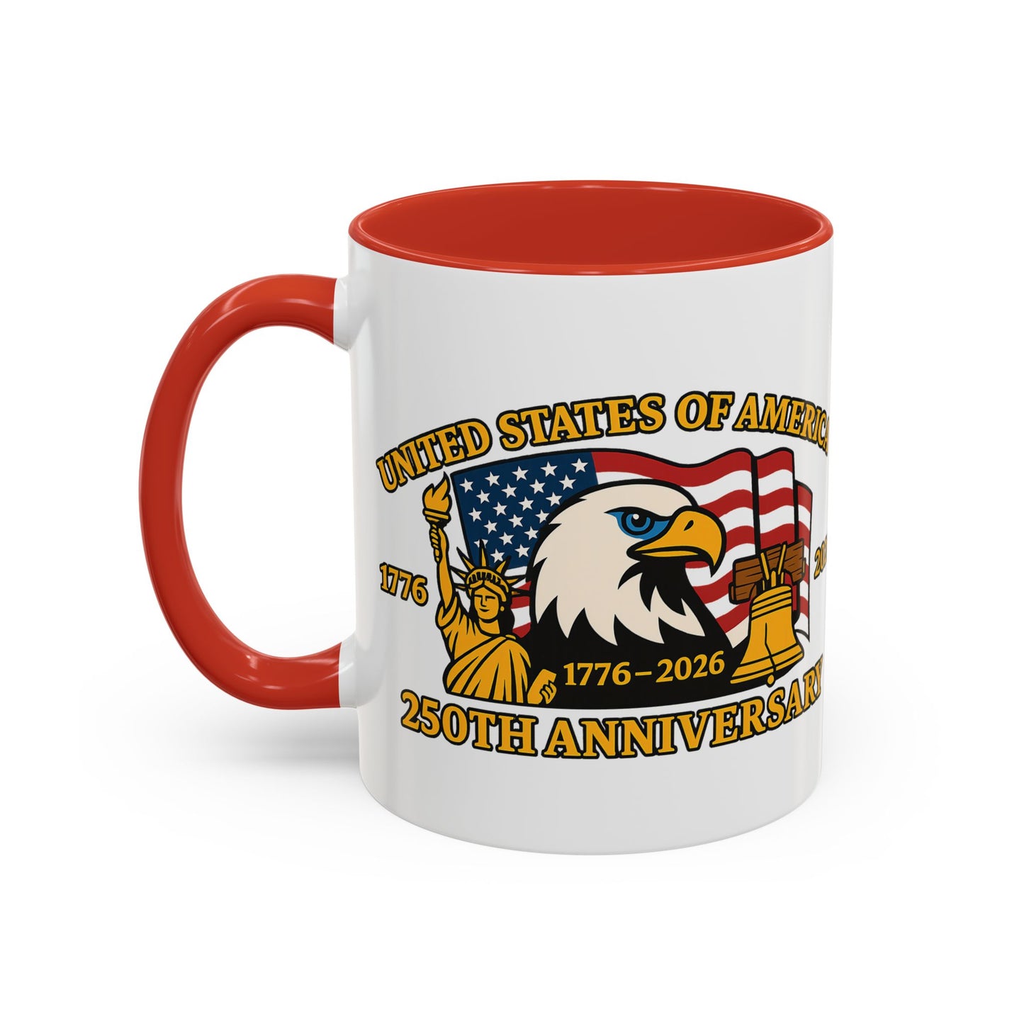 250th Anniversary USA Eagle Liberty Bell Accent Coffee Mug (11/15oz)