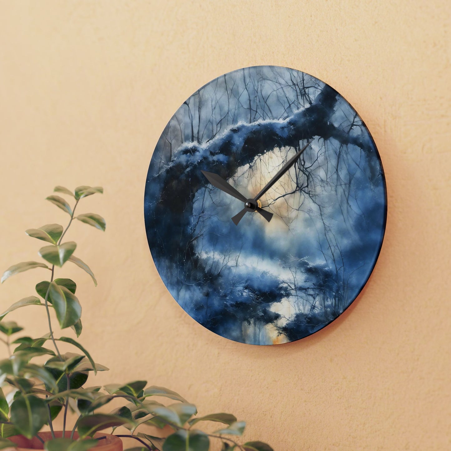 Winter Scene Wall Clock - Acrylic