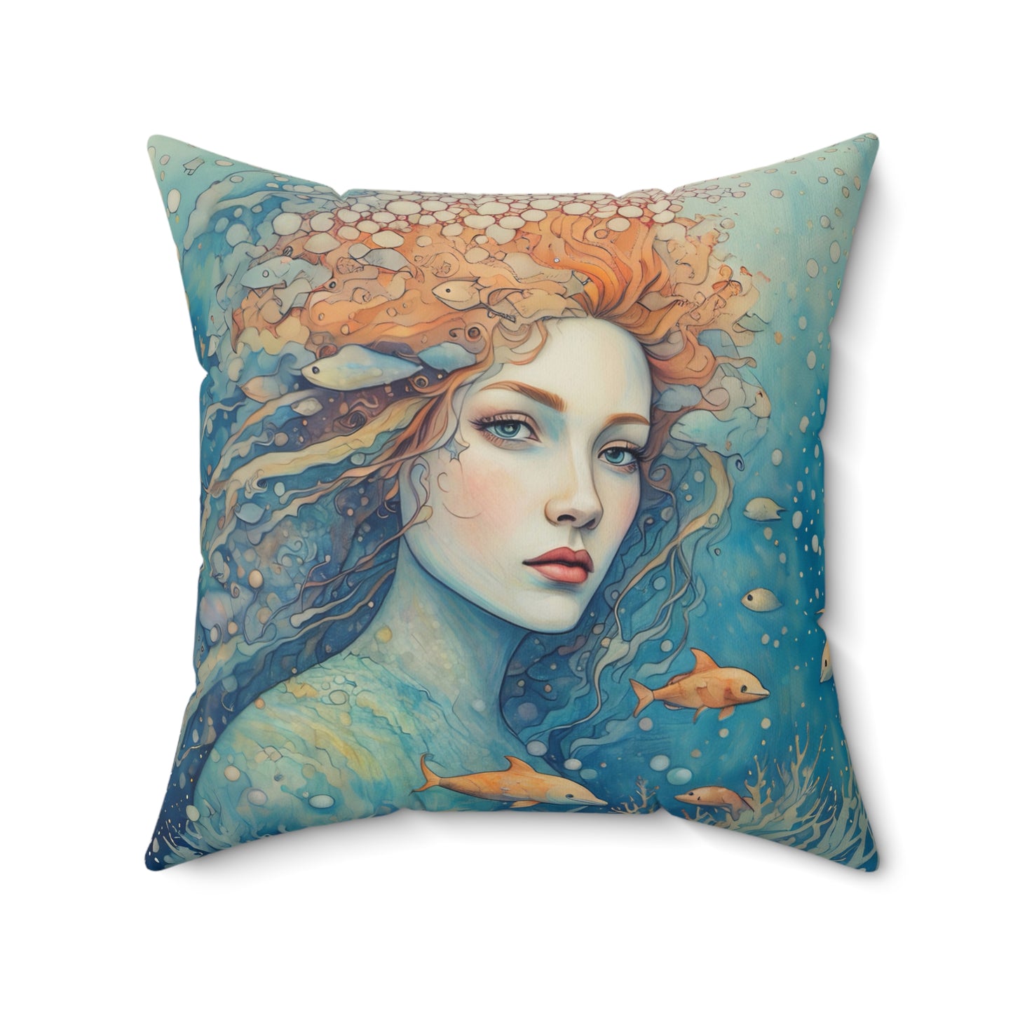 Ocean reveree Square Pillow -  by Fairyhill Studio