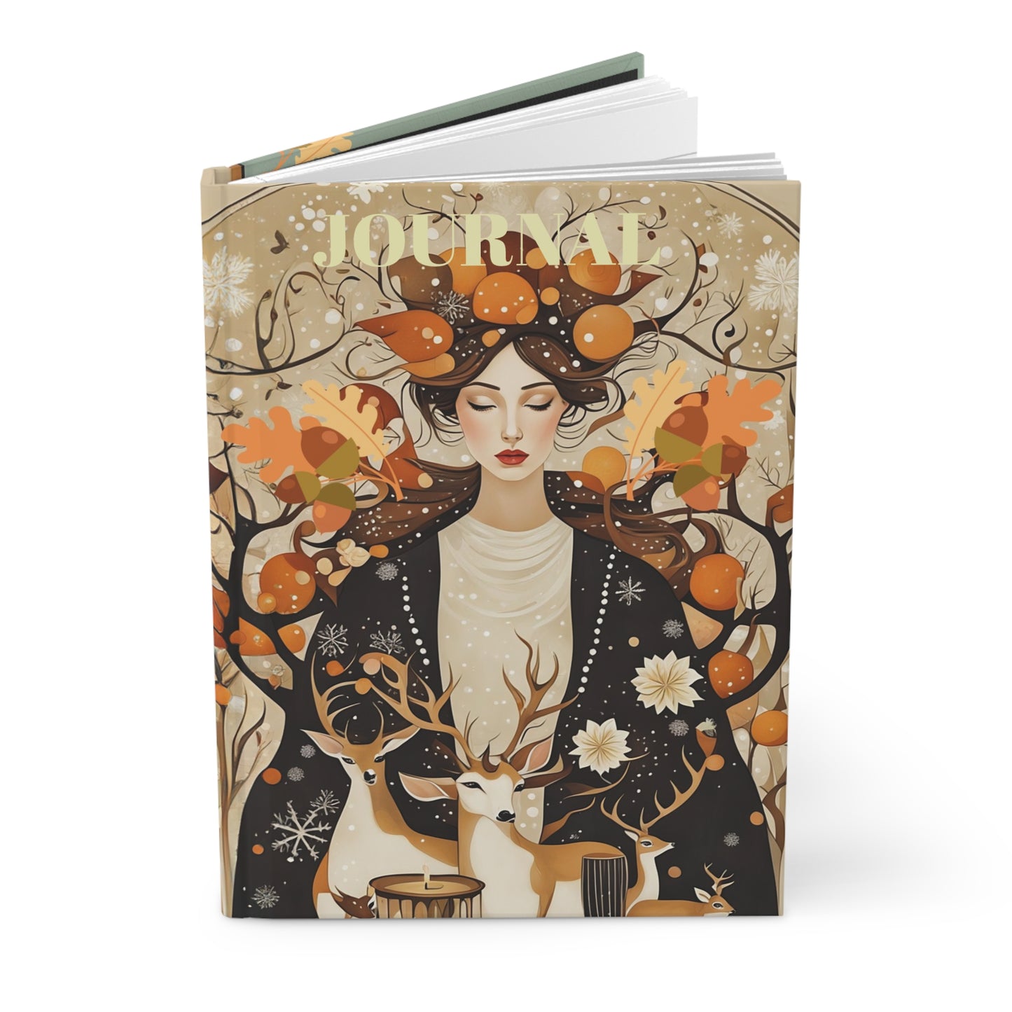Hardcover Journal welcoming Autumn with deers