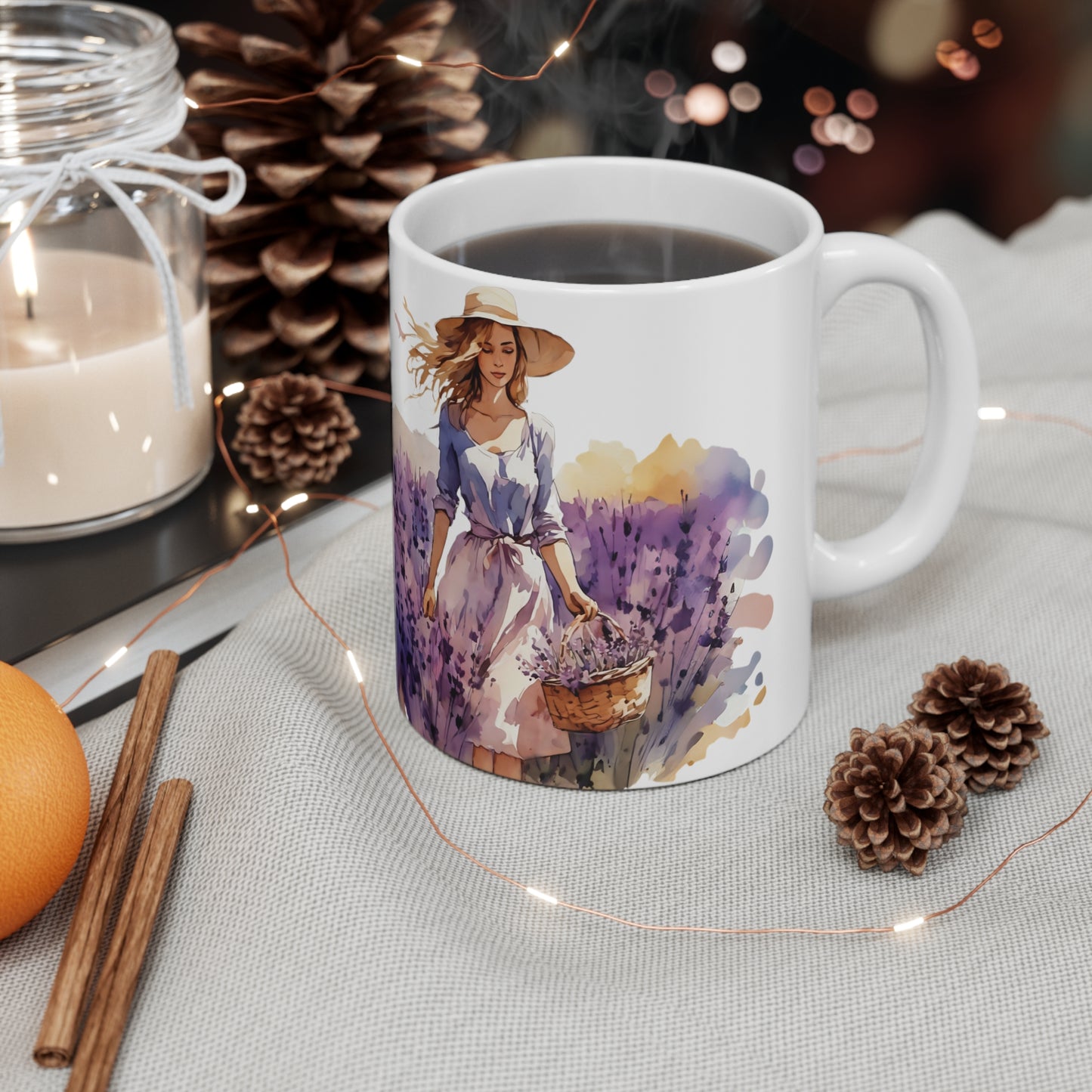 Lavender Field Mug 11oz with Creative Quote