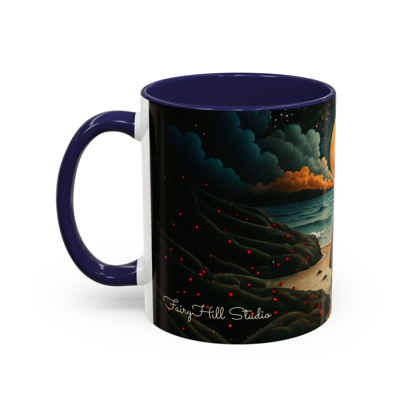 Moon girl wit red hat Art-Themed Coffee Mug - 11 & 15oz Accent Mug for Musroom  Fsiry Lovers