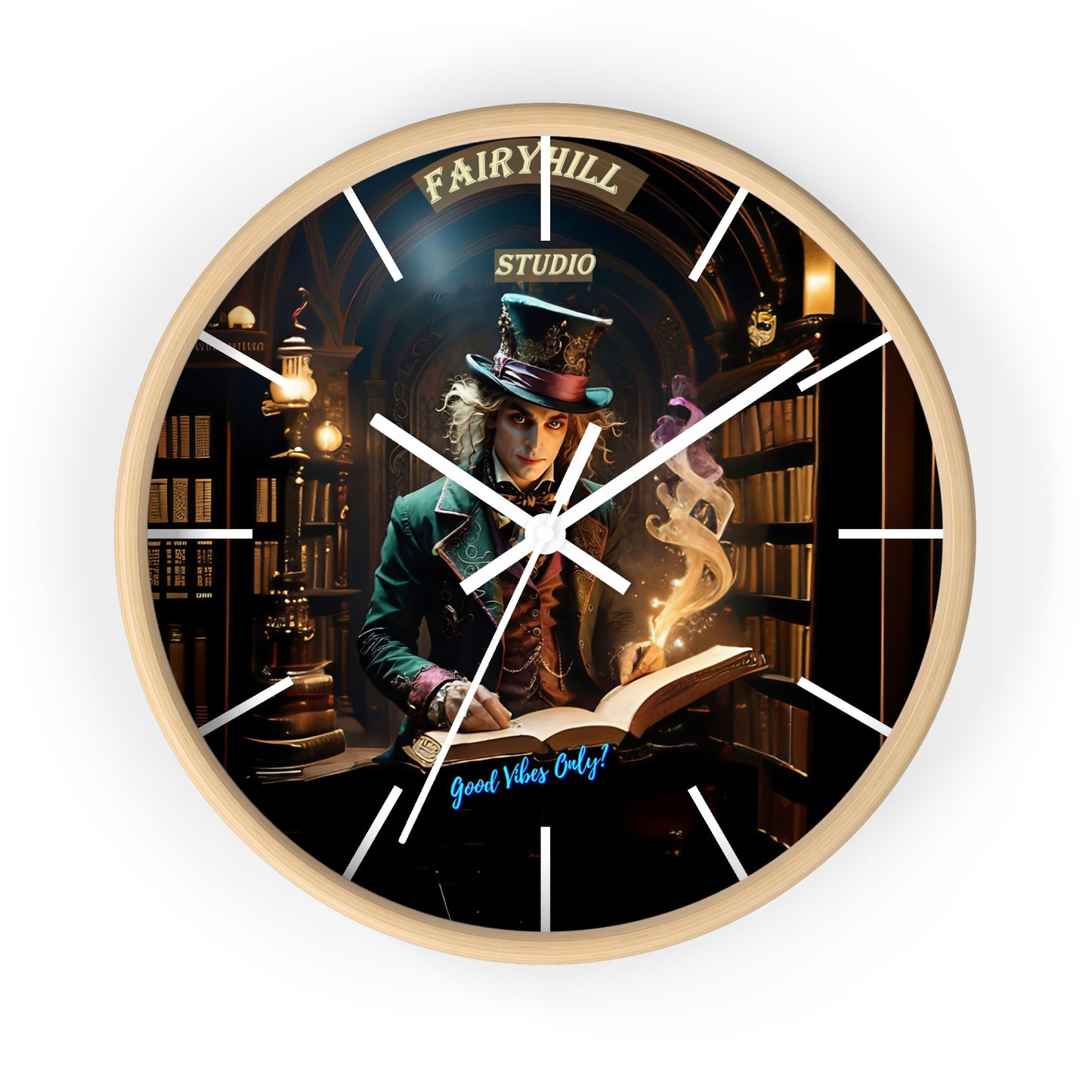 Fairy Hill Studio" Good Vibes Only"  Wall Clock