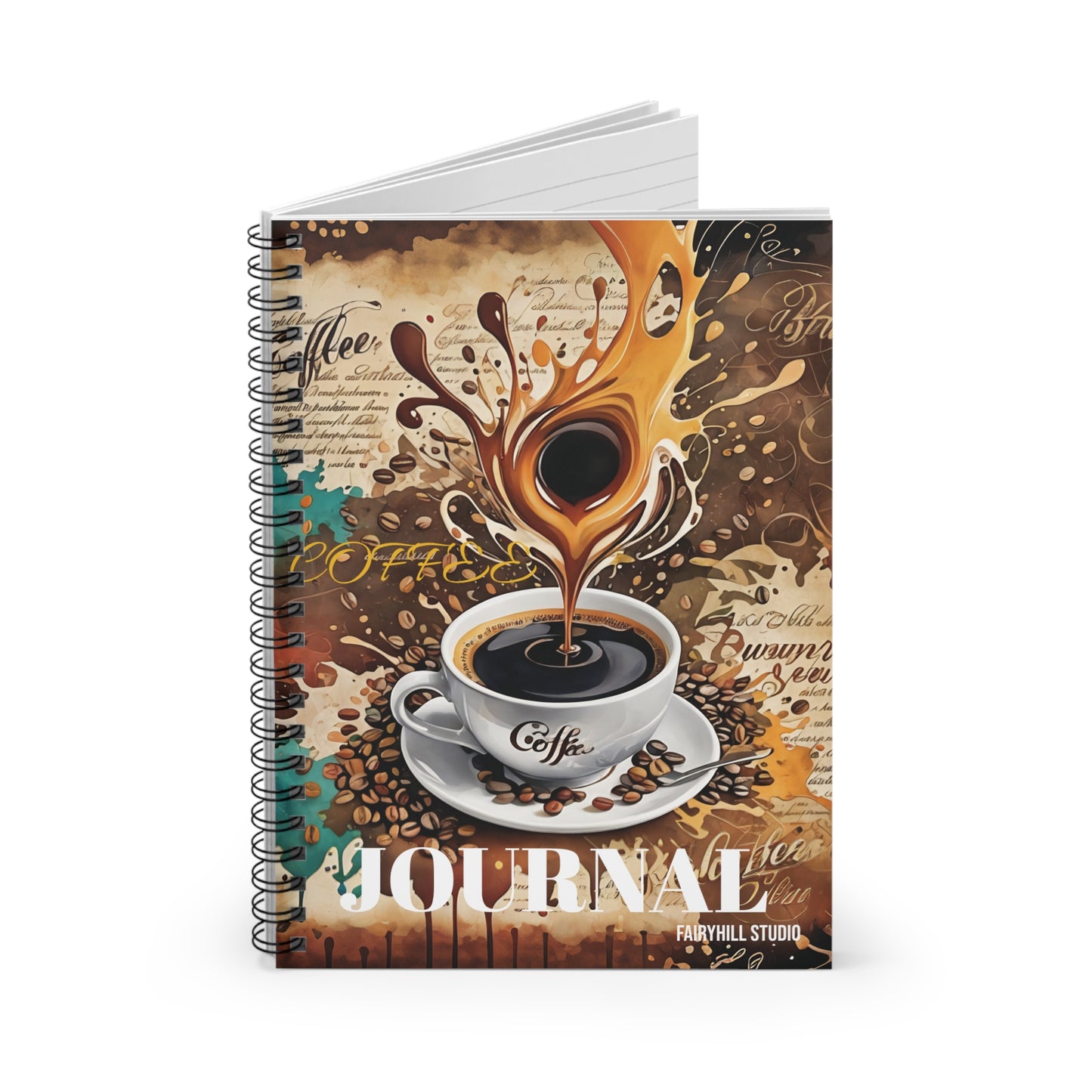 Morning  Coffee Notebook - Ruled Line coffee  Spiral Journal