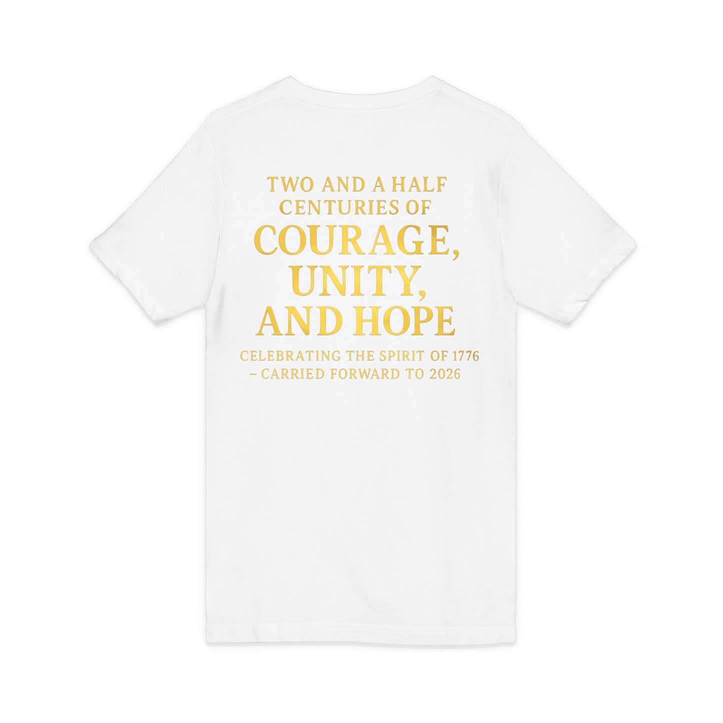 Freedom 1776–2026 Patriotic V-Neck Tee — Eagle, Flag & Liberty Bell 250th Anniversary
