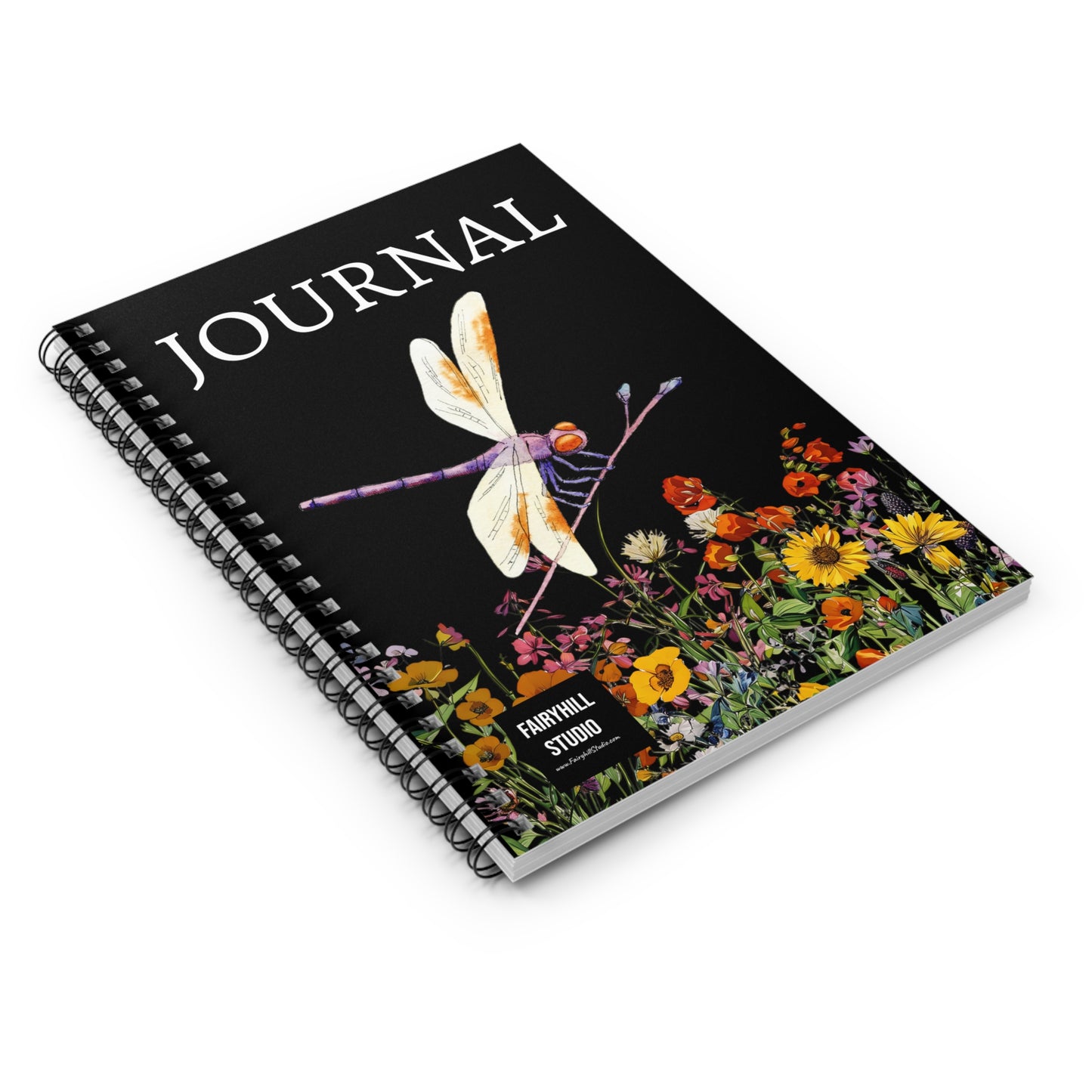 Fairy Hill Studio "Dragonfly   Journal, Spiral Notebook - Ruled Line