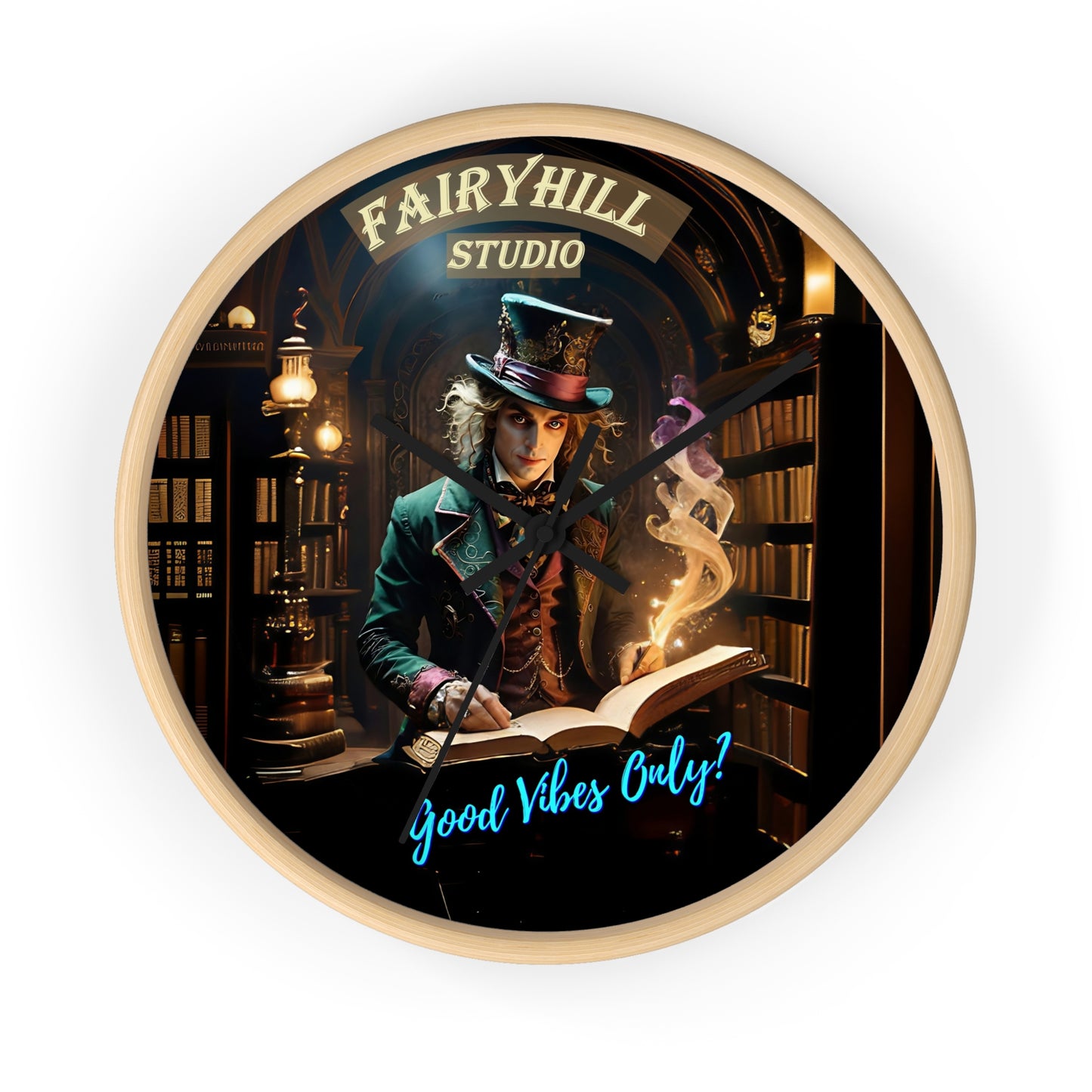 Fairy Hill Studio" Good Vibes Only"  Wall Clock