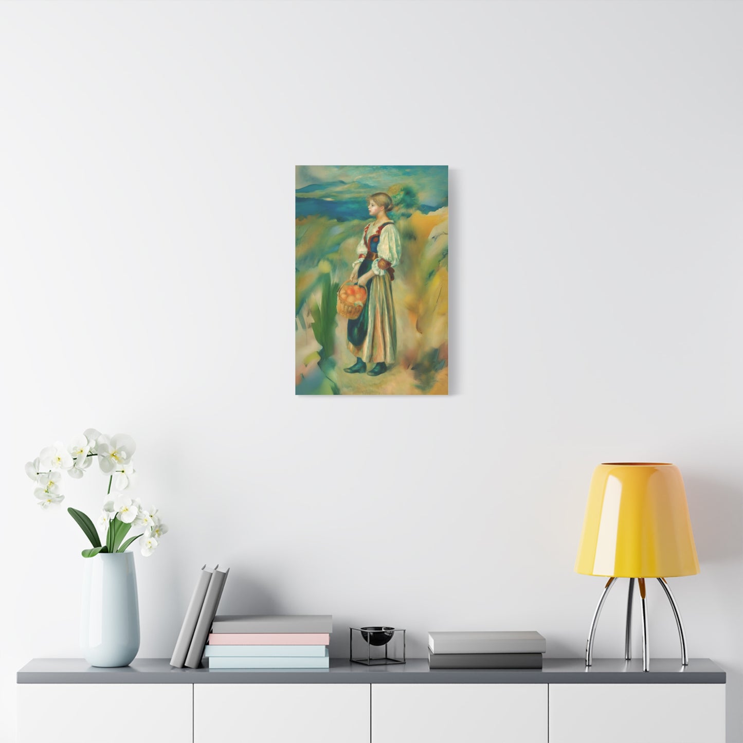 Canvas Print - Girl with a Basket of Oranges Art by Auguste Renoir