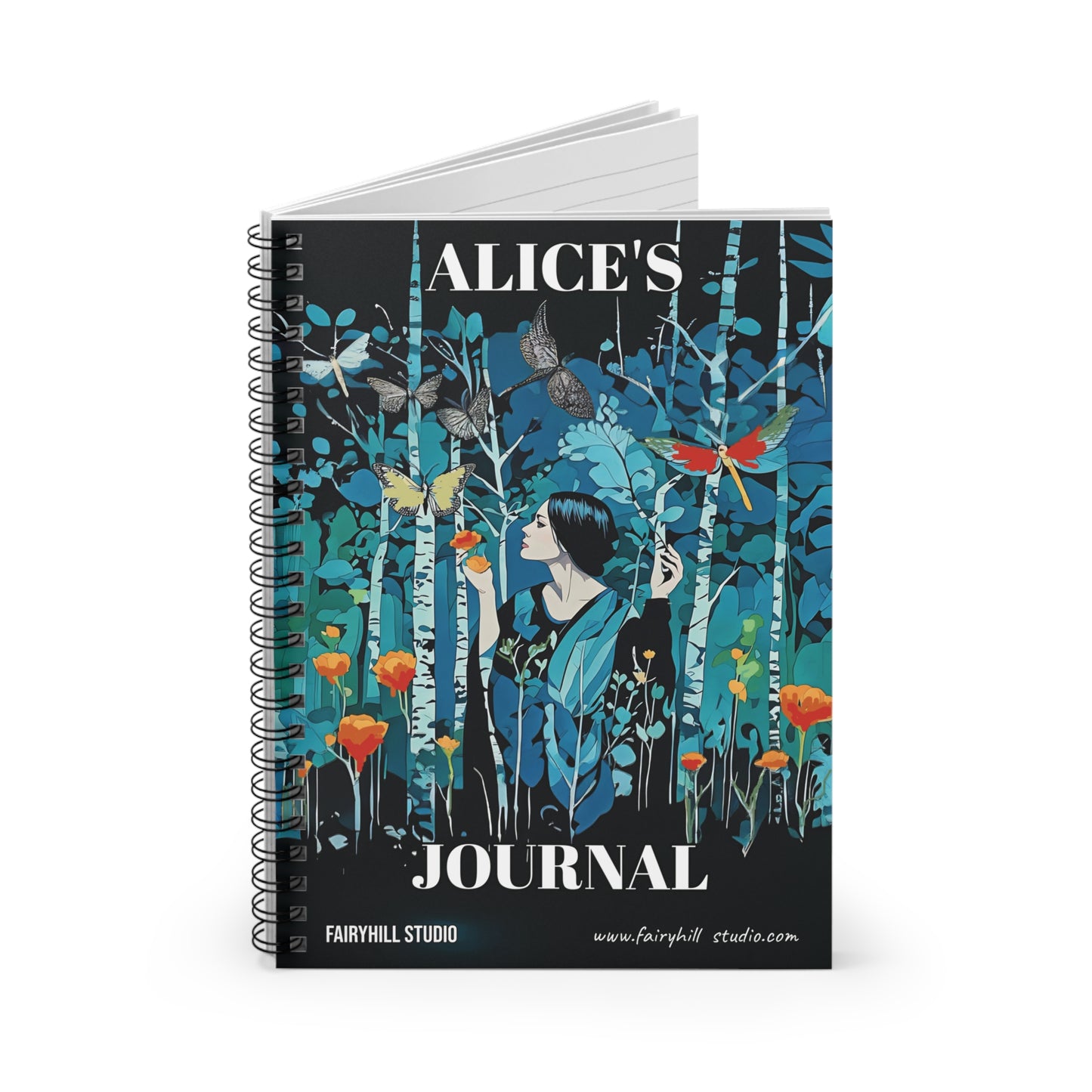Ruled Line Notebook: Magical Night Forest