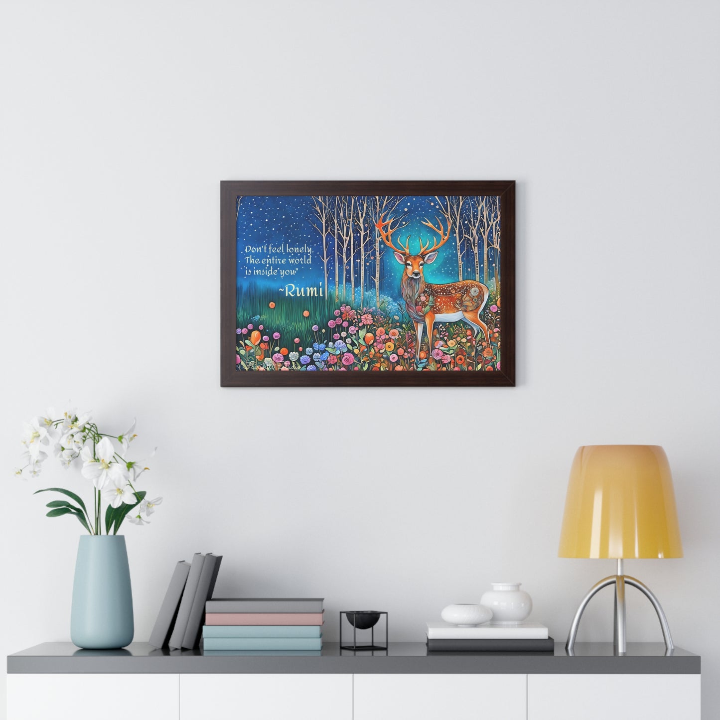 Majestic Boho Deer Framed Poster