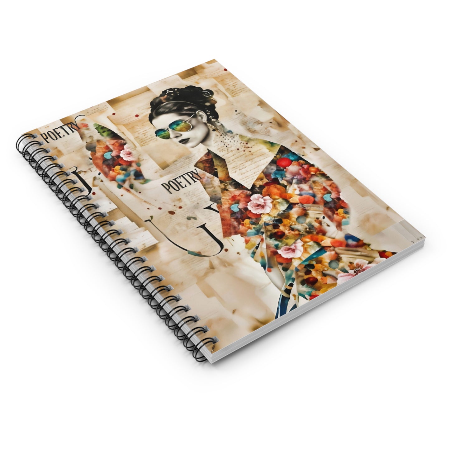 Spiral Notebook - Vintage Fashion Model Ruled Line