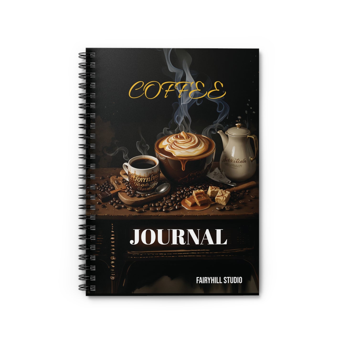 Coffee Notebook - Ruled Line coffee  Spiral Journal