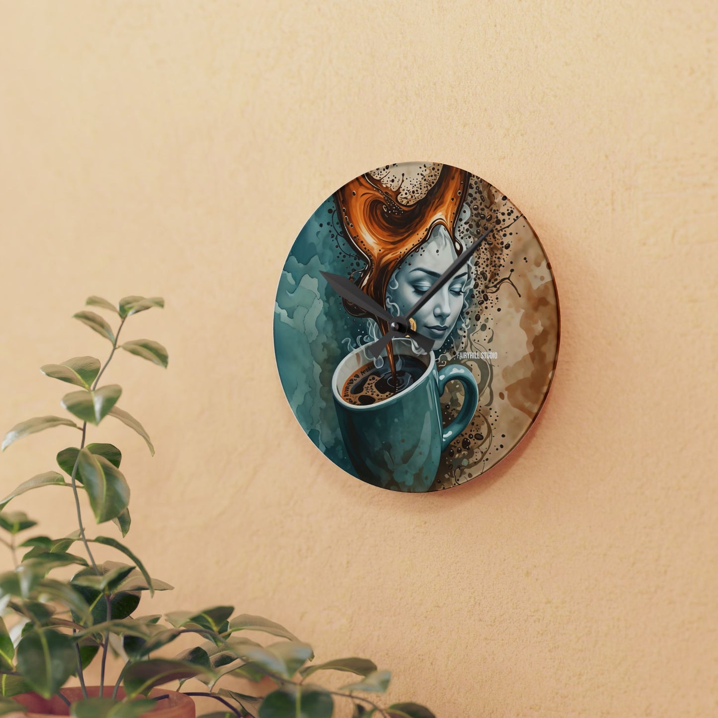 Wall Clock - Coffee Time /  Art Design