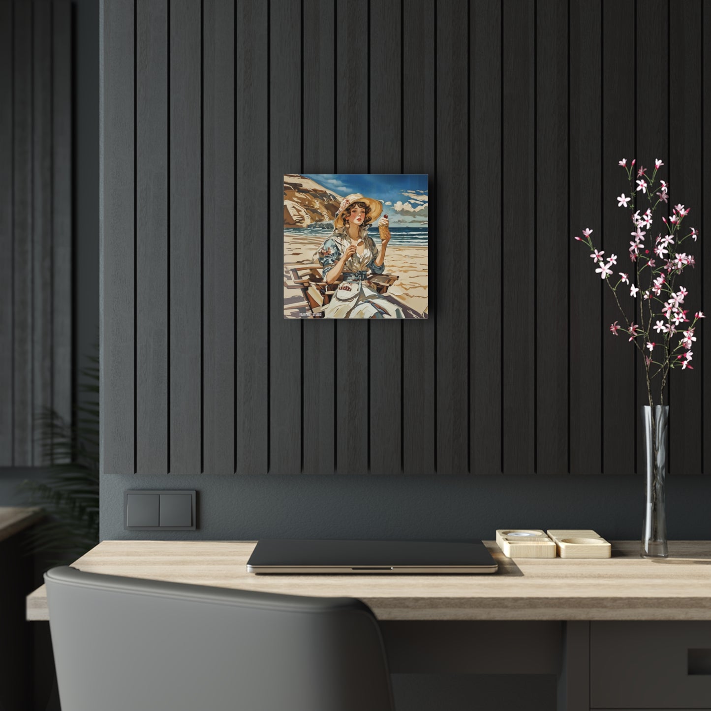 FairyHill Studio  model with an Icecream at the beach  Art Acrylic Print -