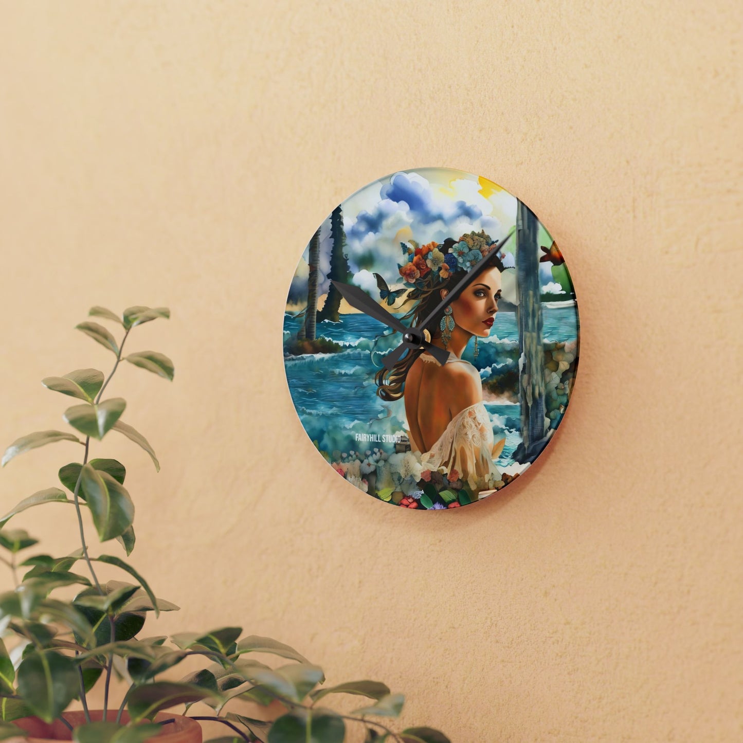 Wall Clock - Beauty in Tropical Paradise Acrylic Wall Clock