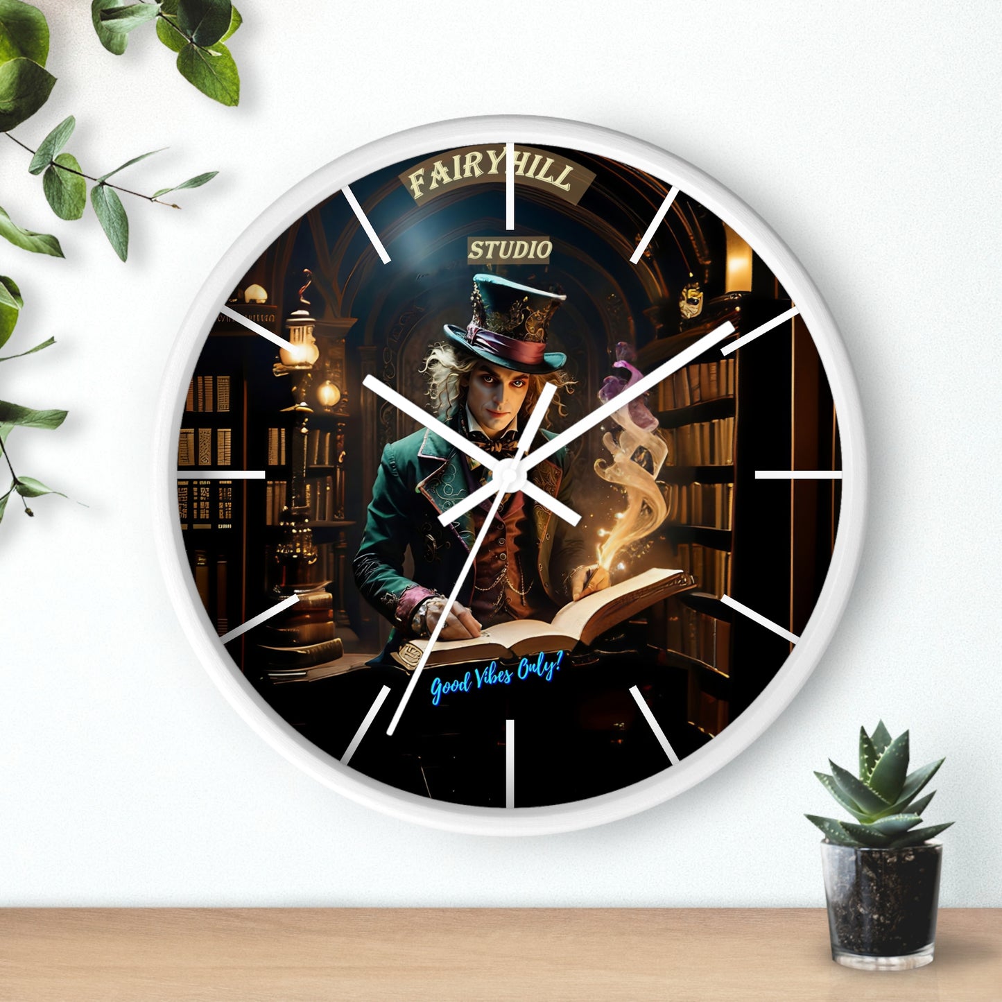 Fairy Hill Studio" Good Vibes Only"  Wall Clock