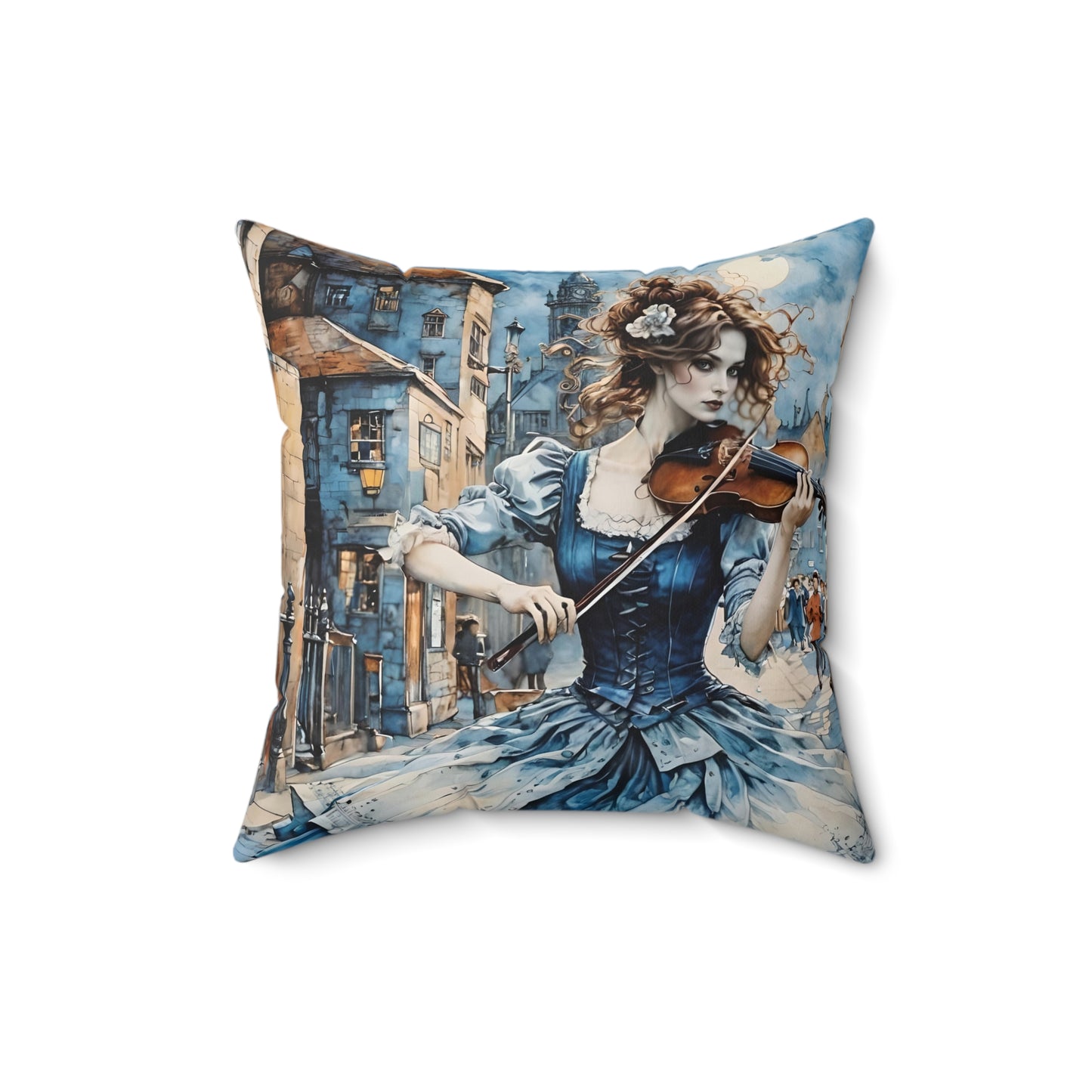 Square Violinist Gypsy Pillow