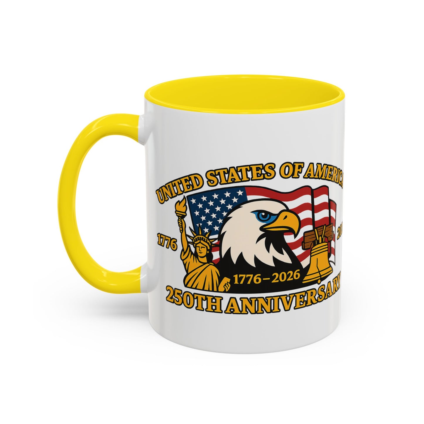 250th Anniversary USA Eagle Liberty Bell Accent Coffee Mug (11/15oz)