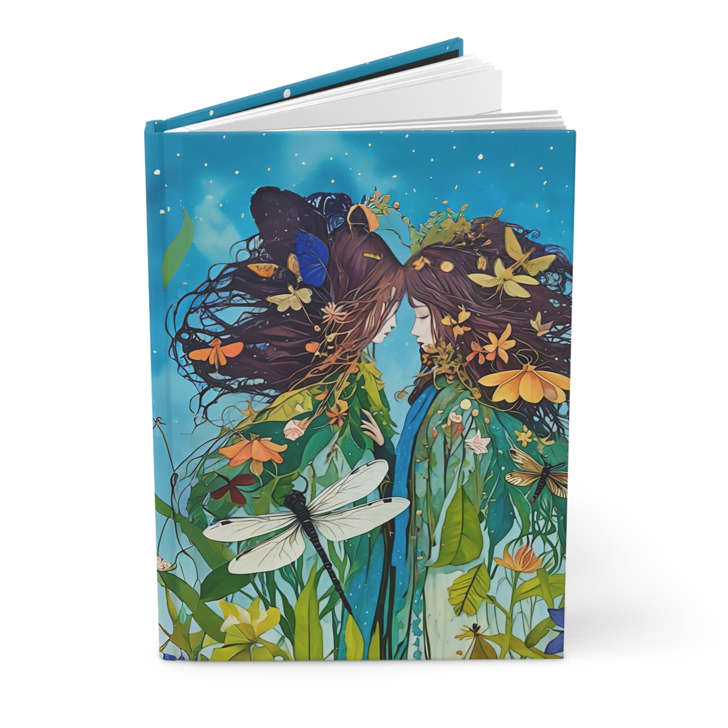Sisters Hardcover Journal Matte with Dragonfly Art