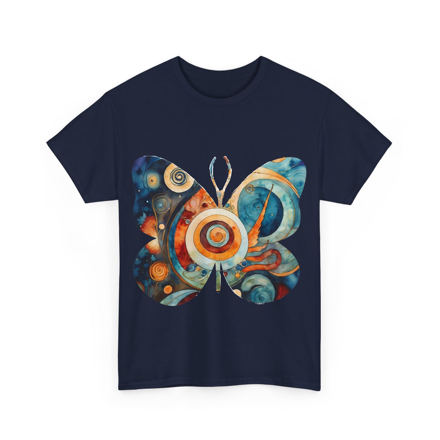 Colorful Abstract Butterfly Swirl Tee - Unisex Heavy Cotton