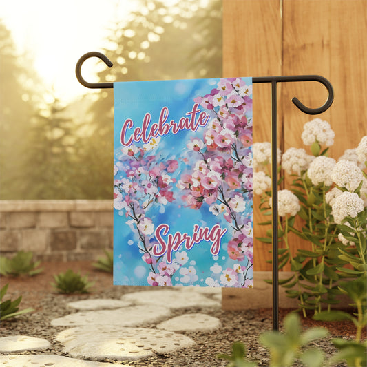 Celebrate Spring  Cherry flowers Garden Banner - Beautiful Floral Yard Decor