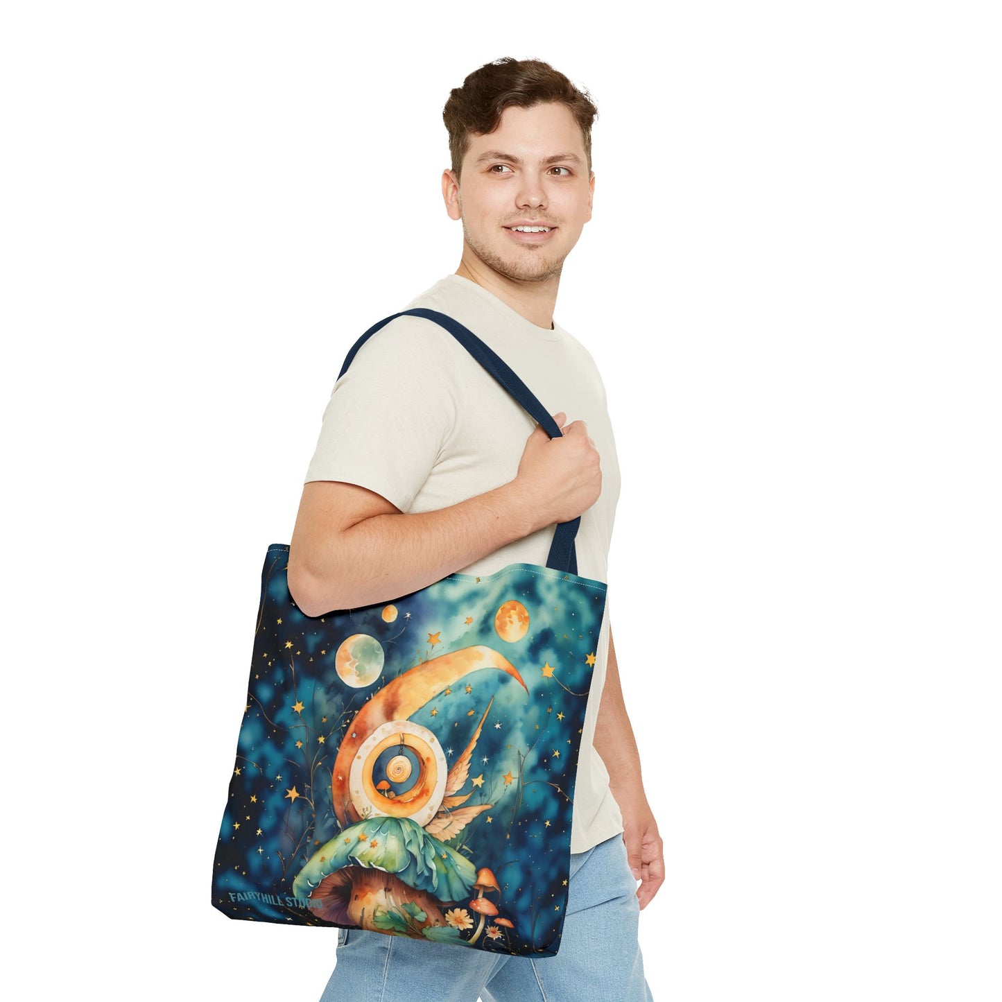 Canvas  Art Tote bag- Abstract Colorful Circle Universe