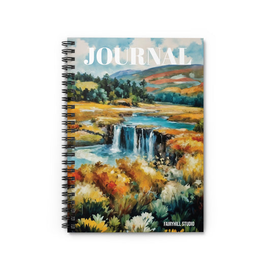 Spiral Notebook - Village by the Pond Watercolor Art