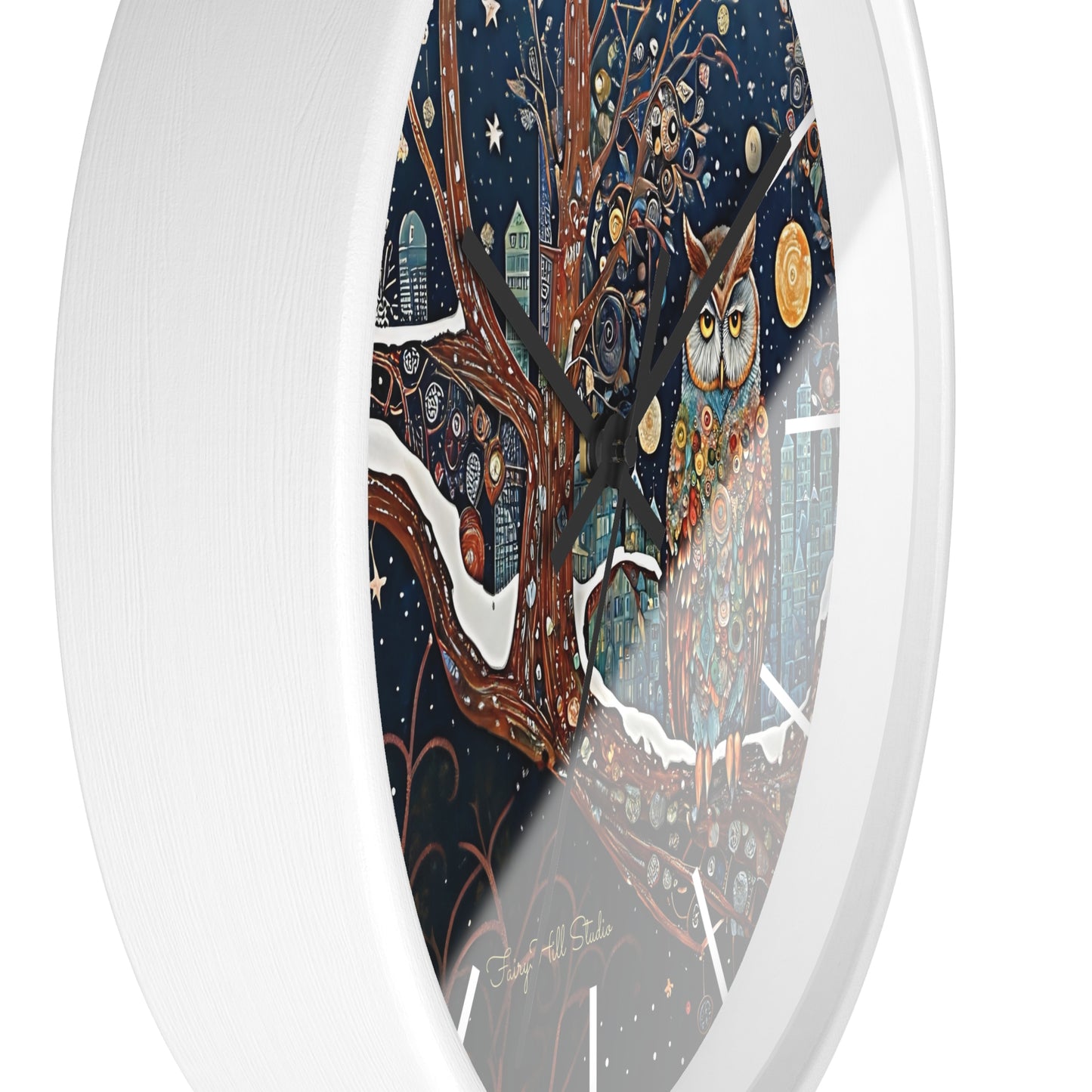 Enchanting Owl Wall Clock, Home Decor, Gift for Fantasy Lovers, Unique Gift, Fairy Tale Decor, Woodland Theme