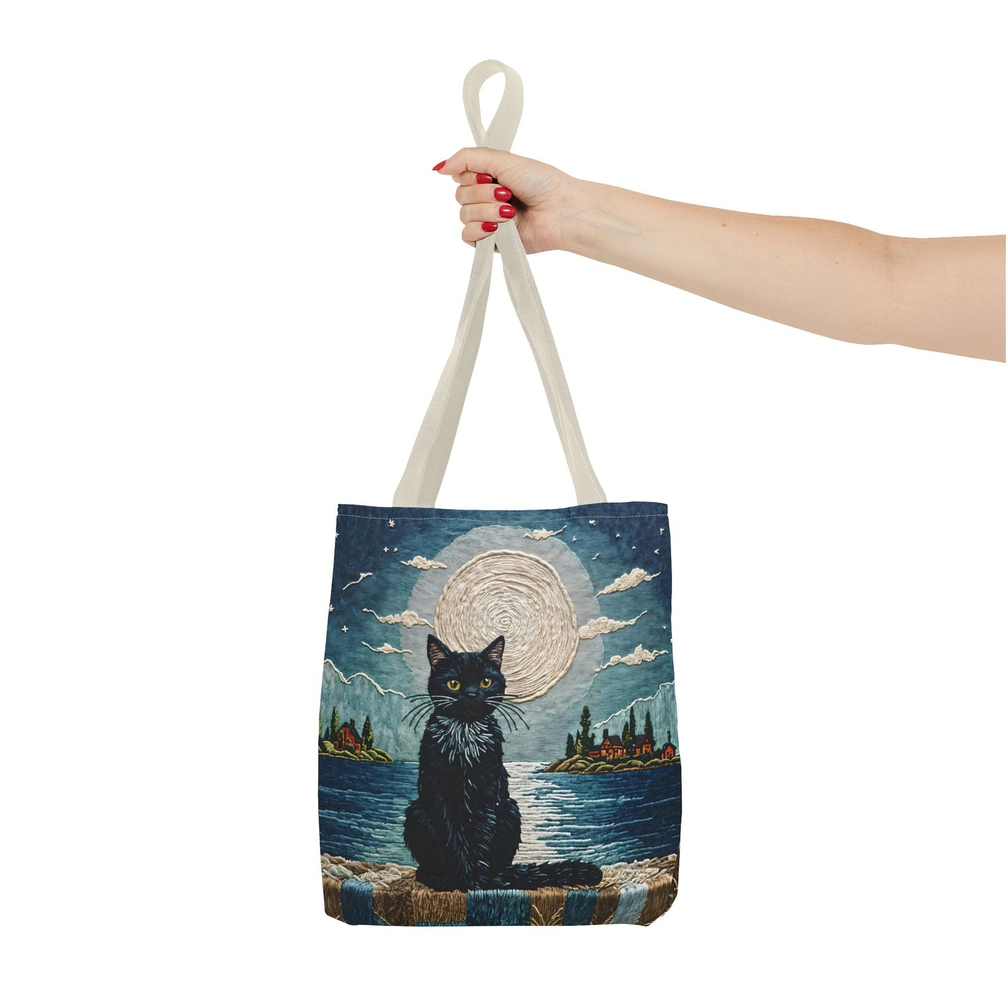 Black Cat Moonlight Tote Bag