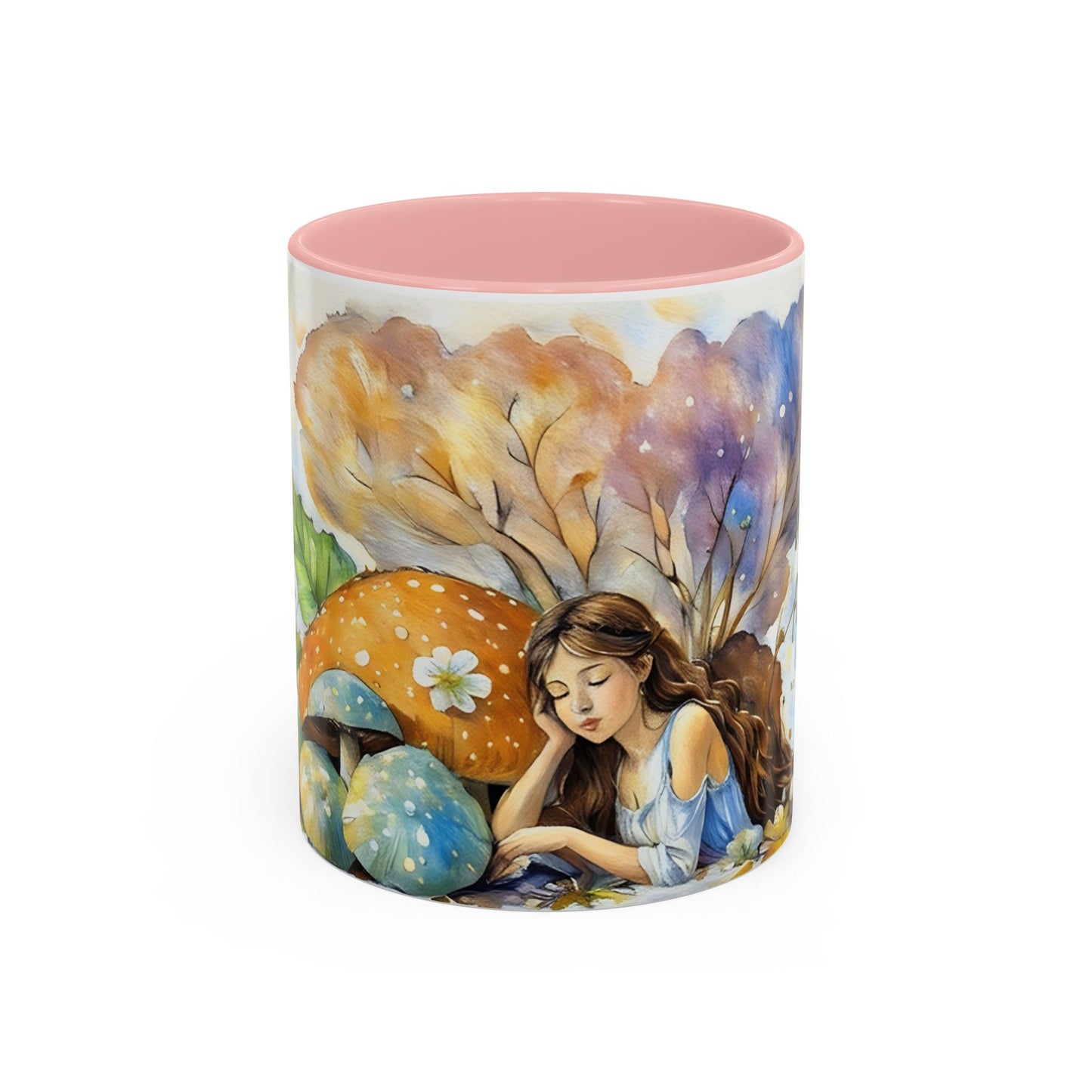 Mug Fairy Angel Blessing Flowers Watercolor Accent Coffee Mug 11 & 15oz